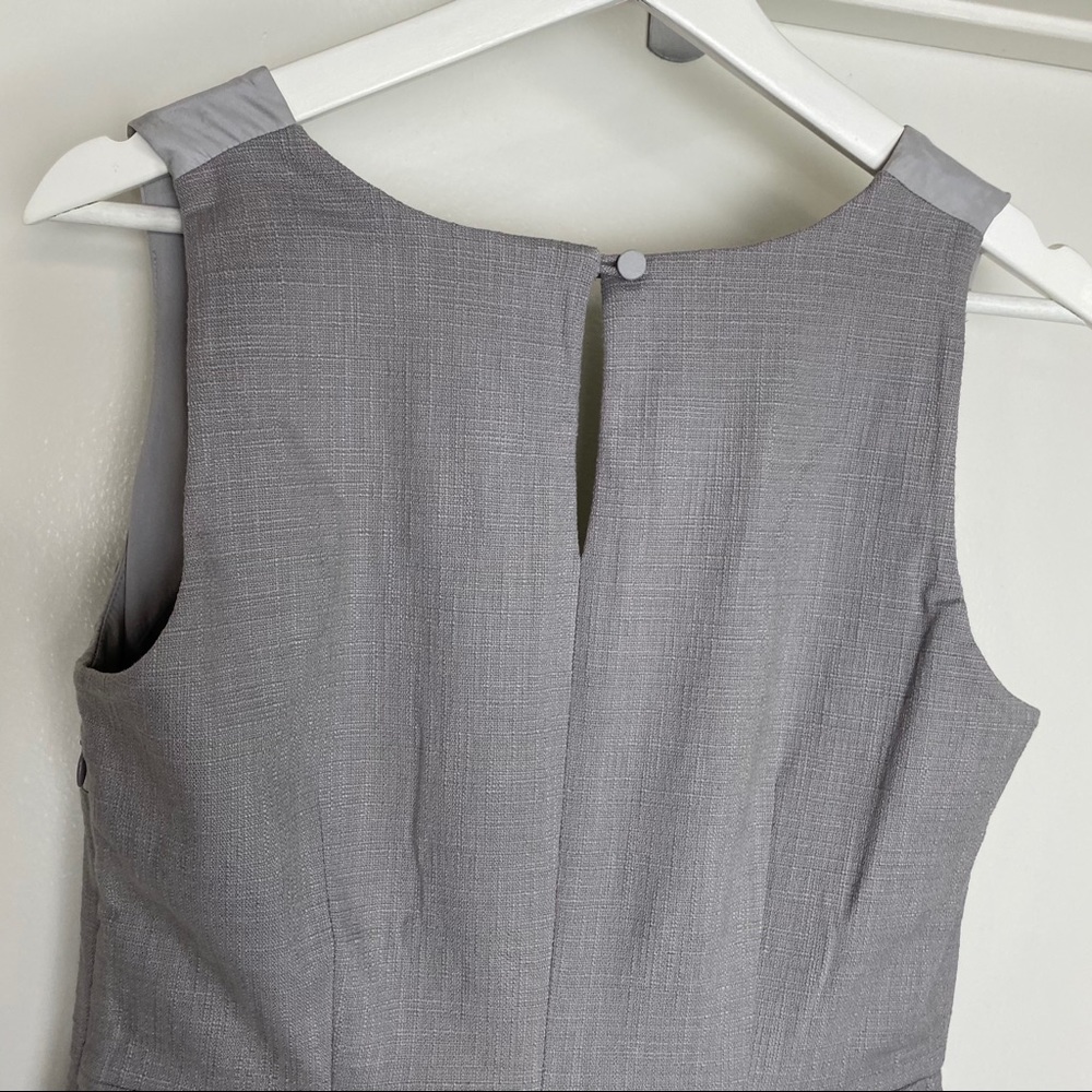 J.Crew Silk/Cotton Cowl Neck Sheath Dress Grey 4 - Picture 6 of 7
